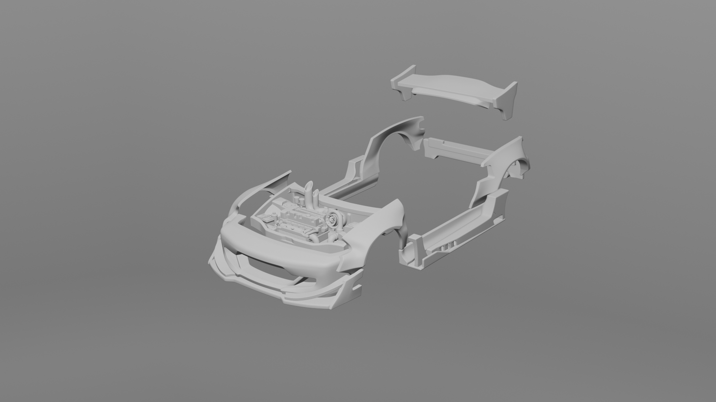 Wide Body Kit Full Set 1/64 Honda Civic EF.