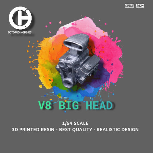 Diecast Engine 1/64 V8 Big Head Universal.