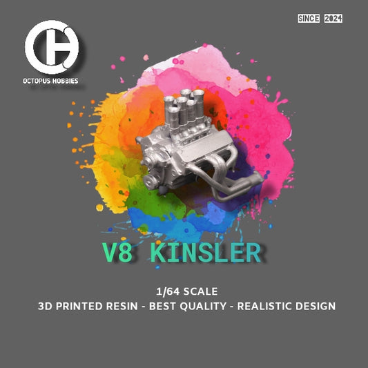 Diecast Engine 1/64 V8 Kinsler.