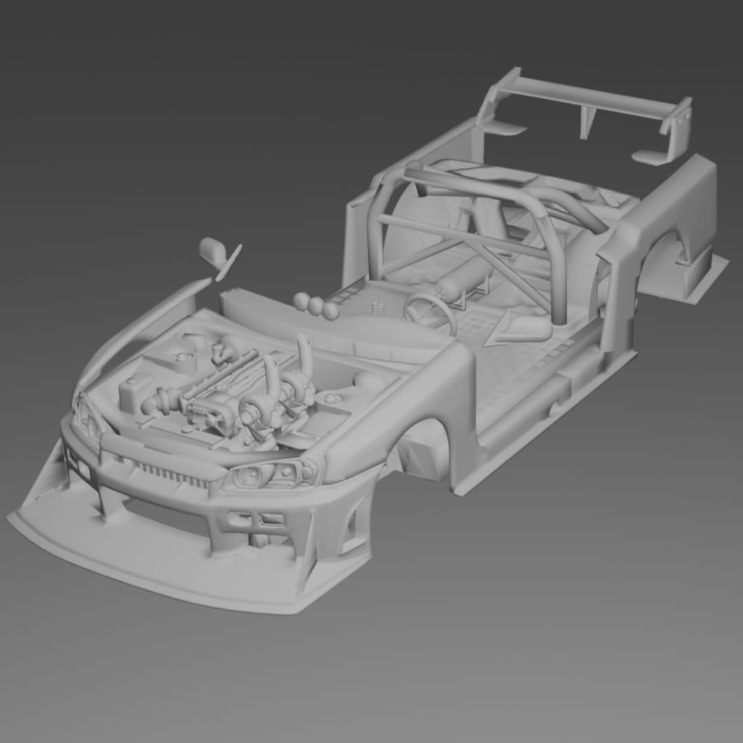 Wide Body Kit Super Silhouette Full Set Nissan R34 Hotwheels.