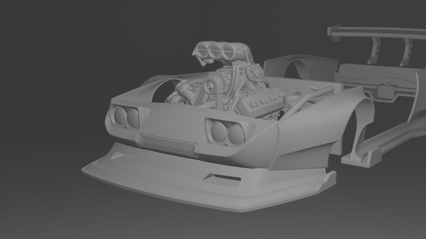 Wide Body Kit Full Set 1/64 Playmouth Superbird Hotwheels.