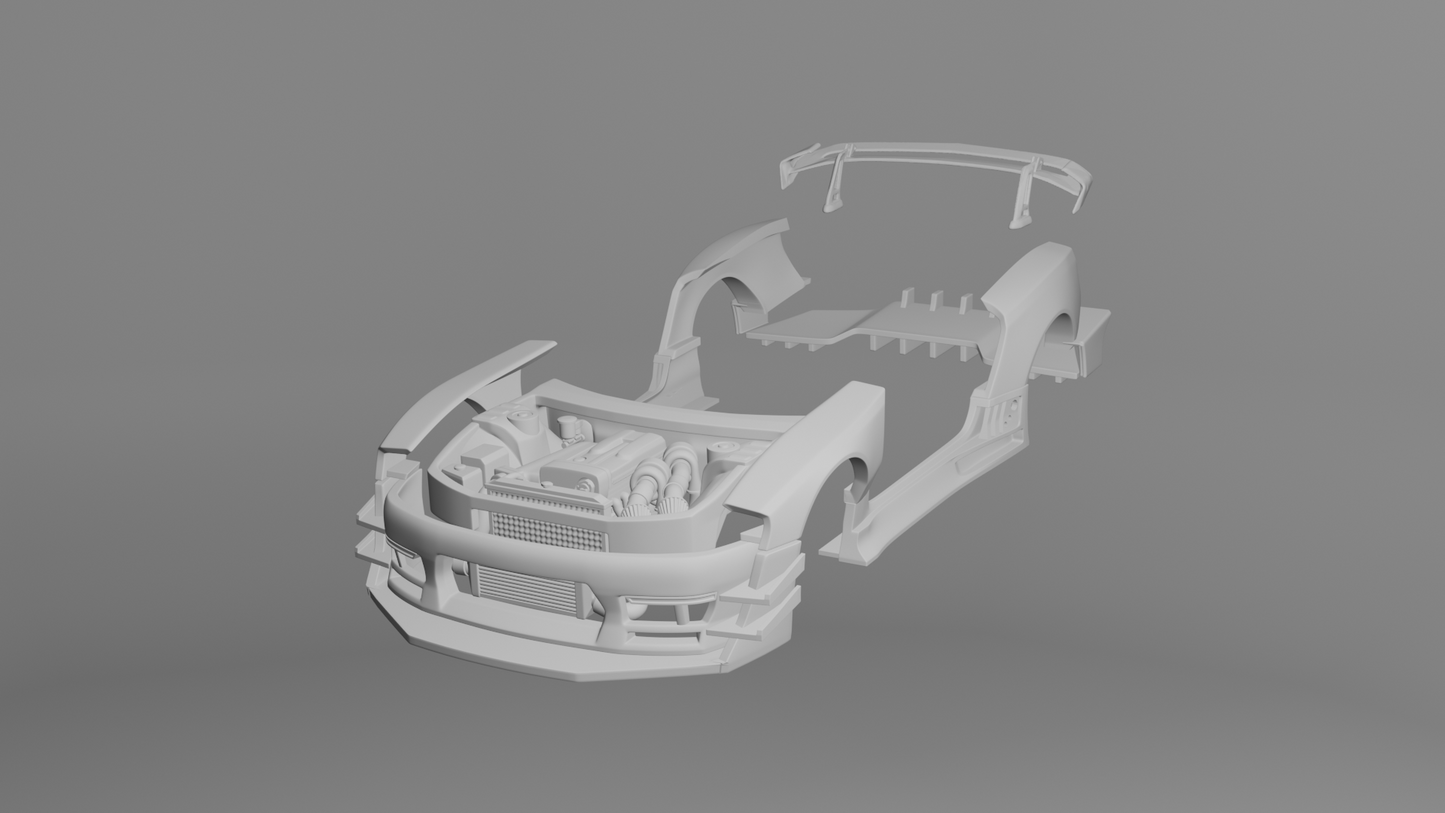 Wide Body Kit Full Set 1/64 Nissan Silvia S15 Hotwheels.