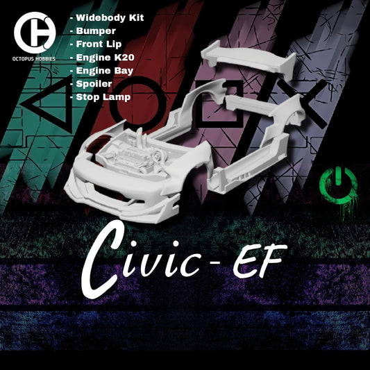 Wide Body Kit Full Set 1/64 Honda Civic EF.