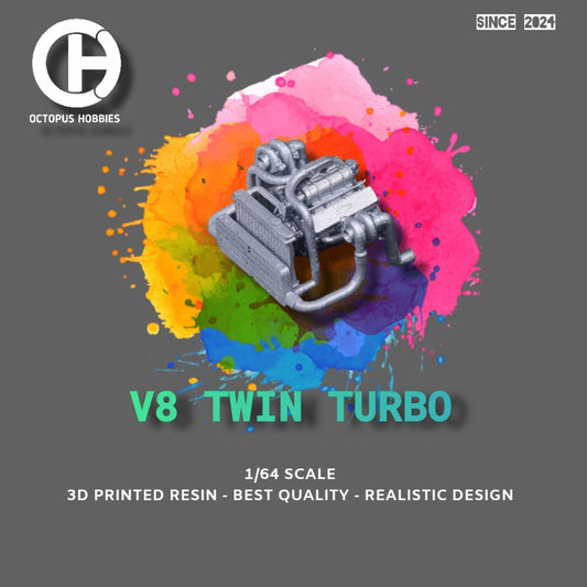 Diecast Engine 1/64 V8 Twin Turbo Chevrolet