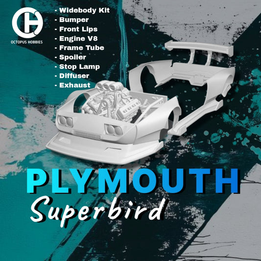 Wide Body Kit Full Set 1/64 Playmouth Superbird Hotwheels.