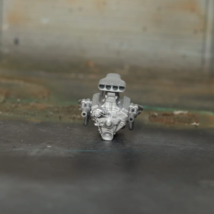 Diecast Engine 1/64 V8 Hot Rod Racing Pick Up.