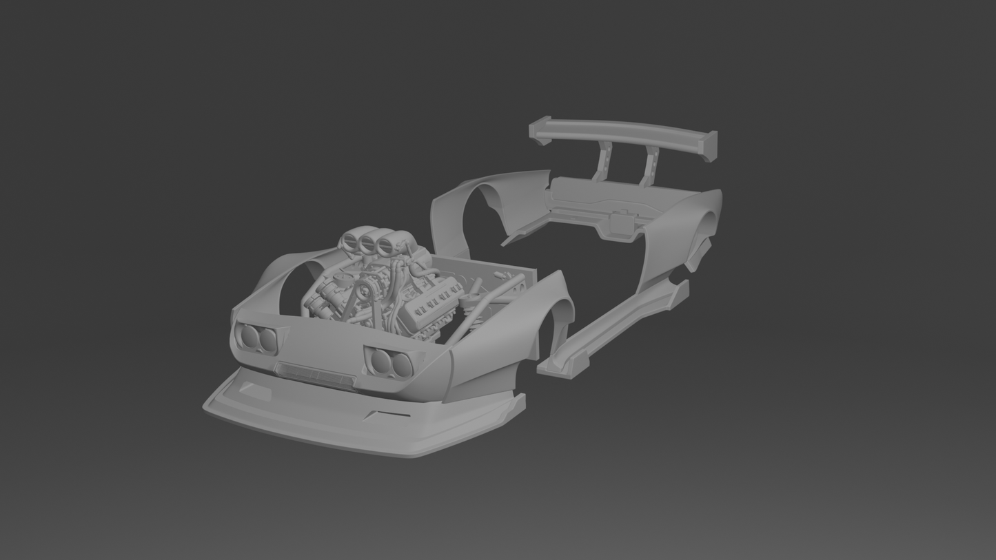 Wide Body Kit Full Set 1/64 Playmouth Superbird Hotwheels.